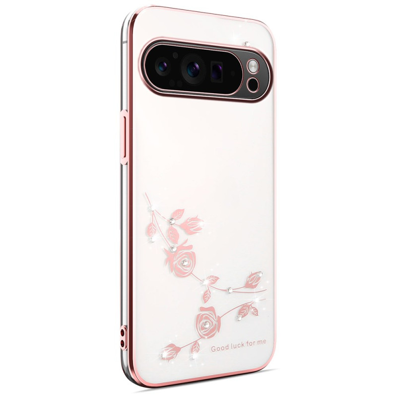 Google Pixel 10 Pro XL kansi Kukka ja Strass koristelu