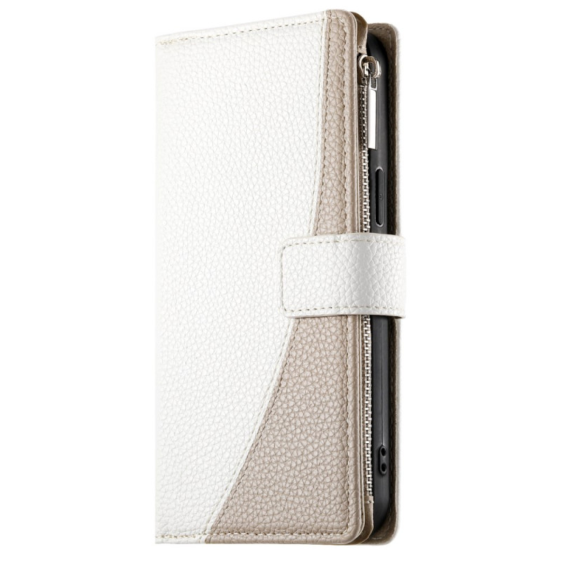 Housse Samsung Galaxy S25 FE Portefeuille Zippé en Cuir avec Sangles