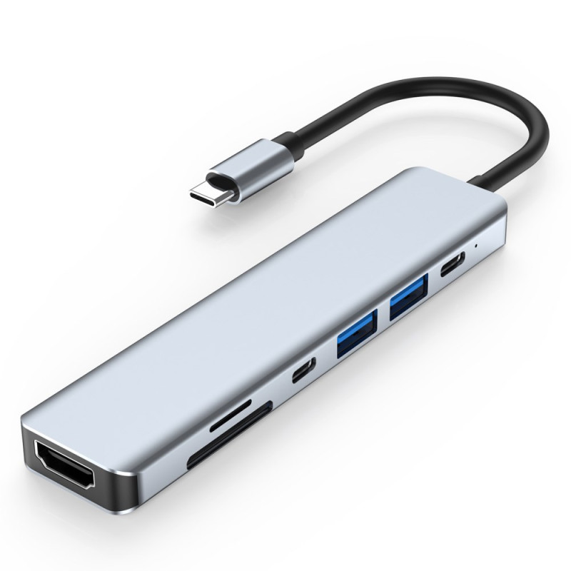 7-in-1 USB-C-telakointiasema: kannettava moniporttikeskus