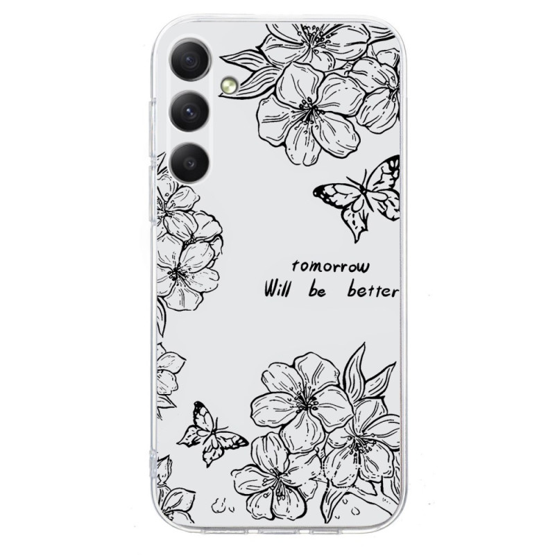 Coque Samsung Galaxy A17 5G Papillons et Fleurs Blanches