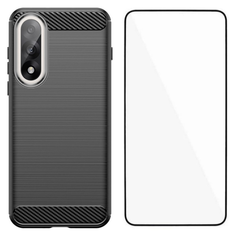 OnePlus Nord 5 harjattu hiilikuitu suojakuori
 näytönsuojalla