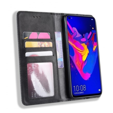 Honor View 20 Vintage Leather Effect Flip Cover