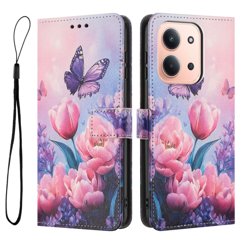 Housse Xiaomi Redmi 15C 4G Motif Floral Rose
