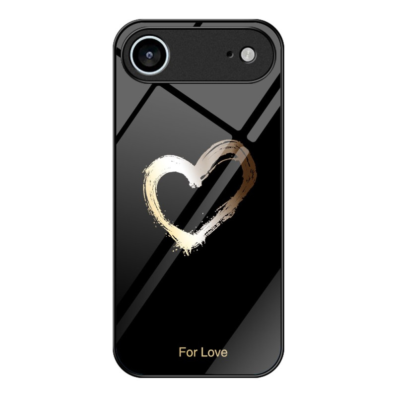 Coque iPhone 17 Air Verre Trempé Coeur Doré