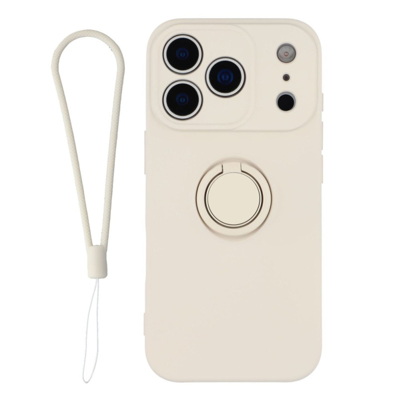 iPhone 17 Pro Max silikoni suojakuori
 tukirenkaalla ja hihnalla