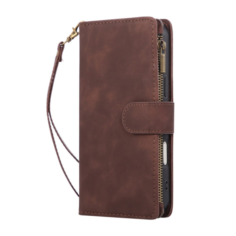 Suojus iPhone 17 Pro Maxille Suede-efektillä varustettu lompakko