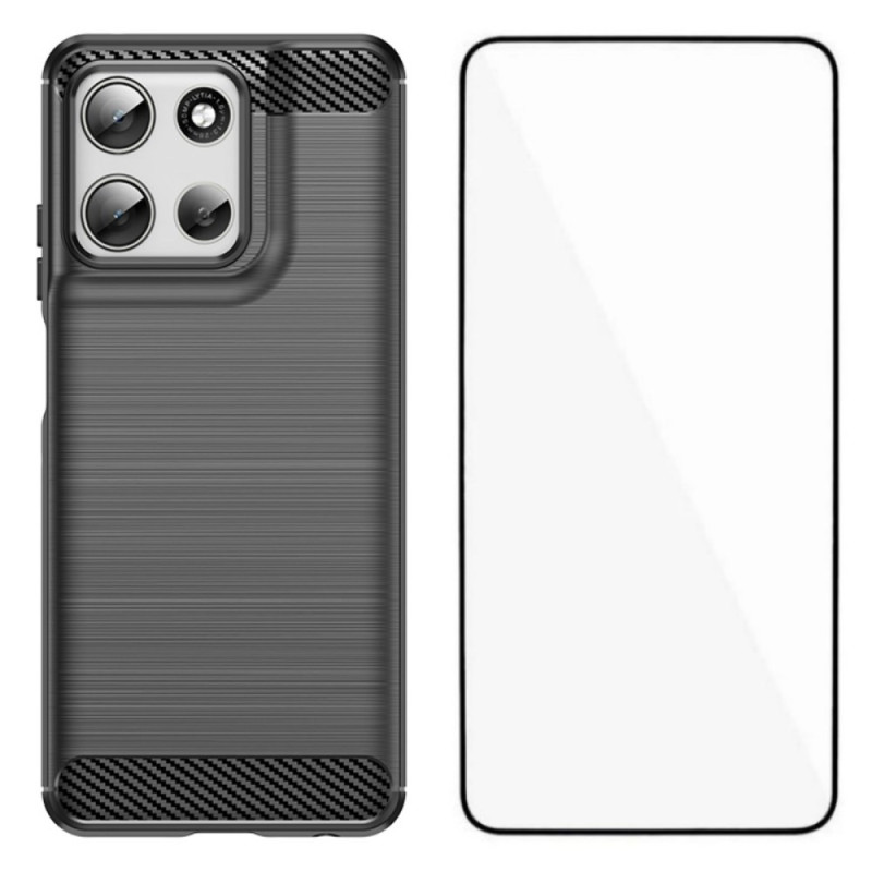 Moto G56 5G Harjattu hiilikuitu suojakuori
ja näytönsuojaus