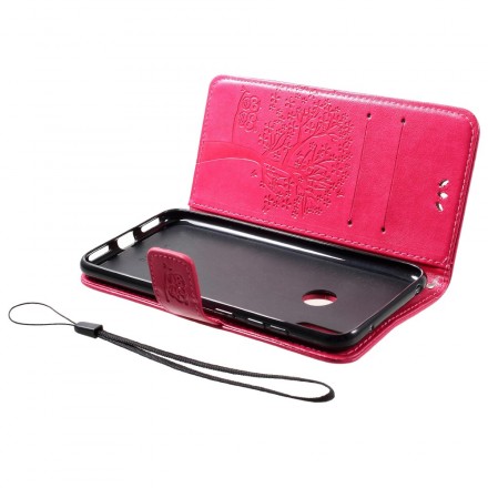 Kotelo Huawei Y7 2019 Puu ja pöllöt hihnalla