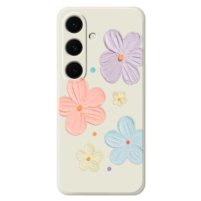 Samsung Galaxy S25 FE Silikoni Suojakuori
 pastelli kukkia