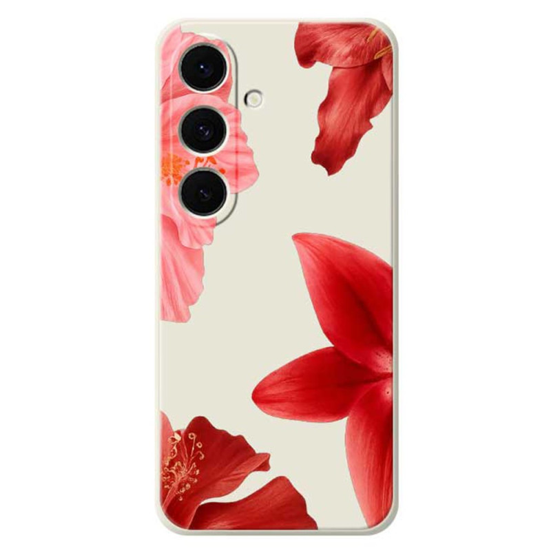 Samsung Galaxy S25 FE Silikoni Suojakuori
 Kukka punainen