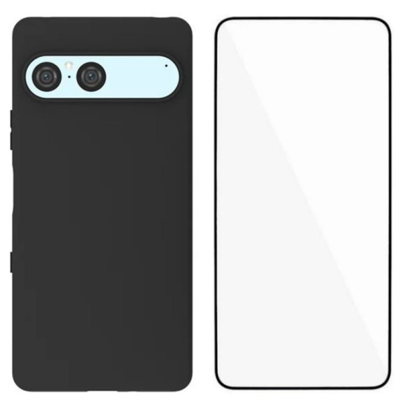 Coque Sony Xperia 10 VII Silicone avec Protecteur Écran en Verre Trempé