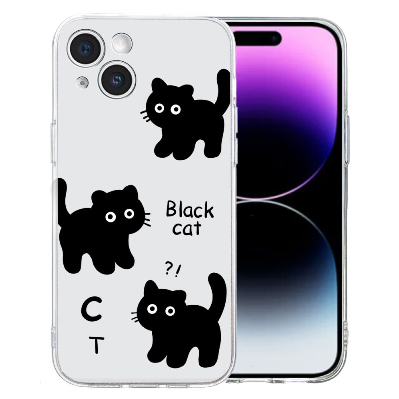 iPhone 15 Musta kissa suojakuori
