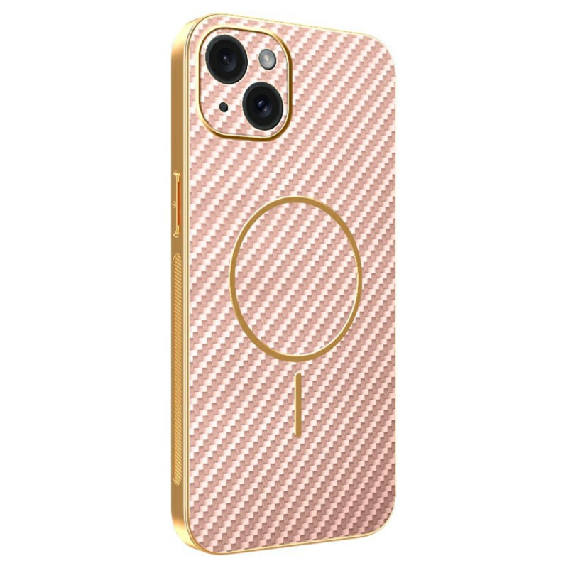 Hiilikuitu tekstuuri iPhone 15 Plus suojakuori
