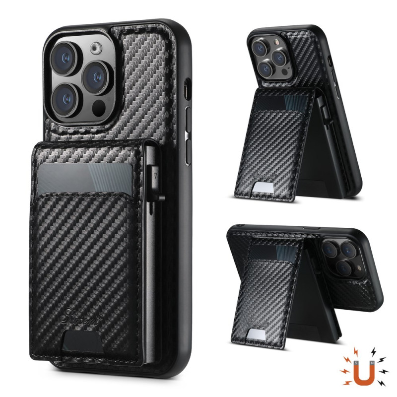 iPhone 15 Pro MagSafe suojakuori
 Carbon Texture kortinpidin kanssa