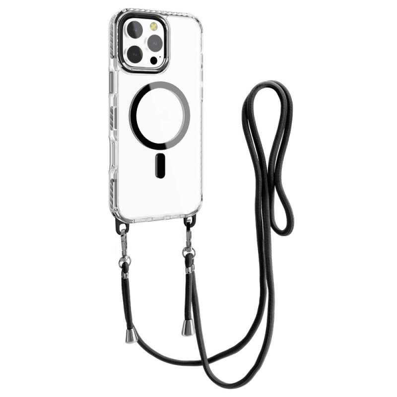 Läpinäkyvä MagSafe iPhone 15 Pro -olkanauhakuori
