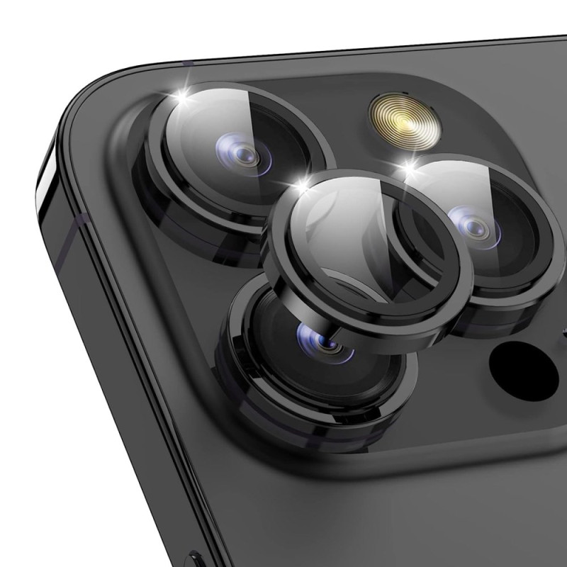 Kameran suojarenkaat iPhone 15 Pro / 15 Pro Max -puhelimille metallia ja panssarilasi
 varten.