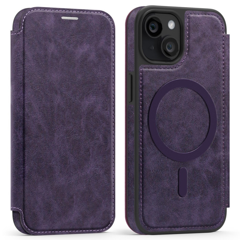 Flp Cover iPhone 14 MagSafe kanssa Suede Effect RFID-korttitasku
