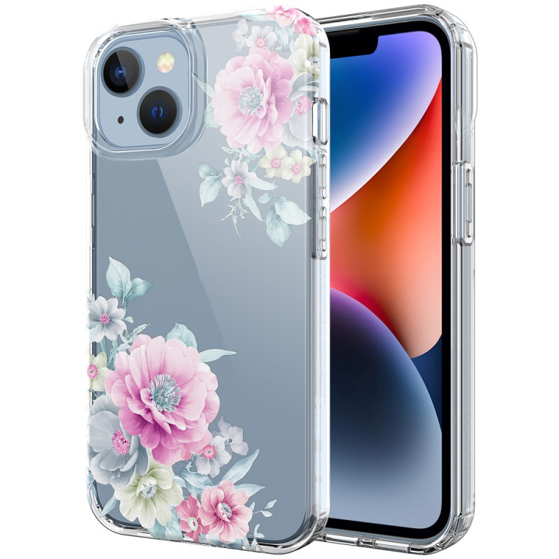 Läpinäkyvä kukka iPhone 14 suojakotelo
