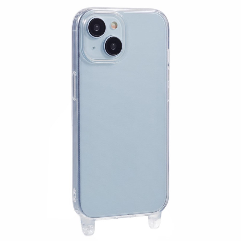 Läpinäkyvä iPhone 14 suojakuori
, jossa olkahihna
 Cut-outs