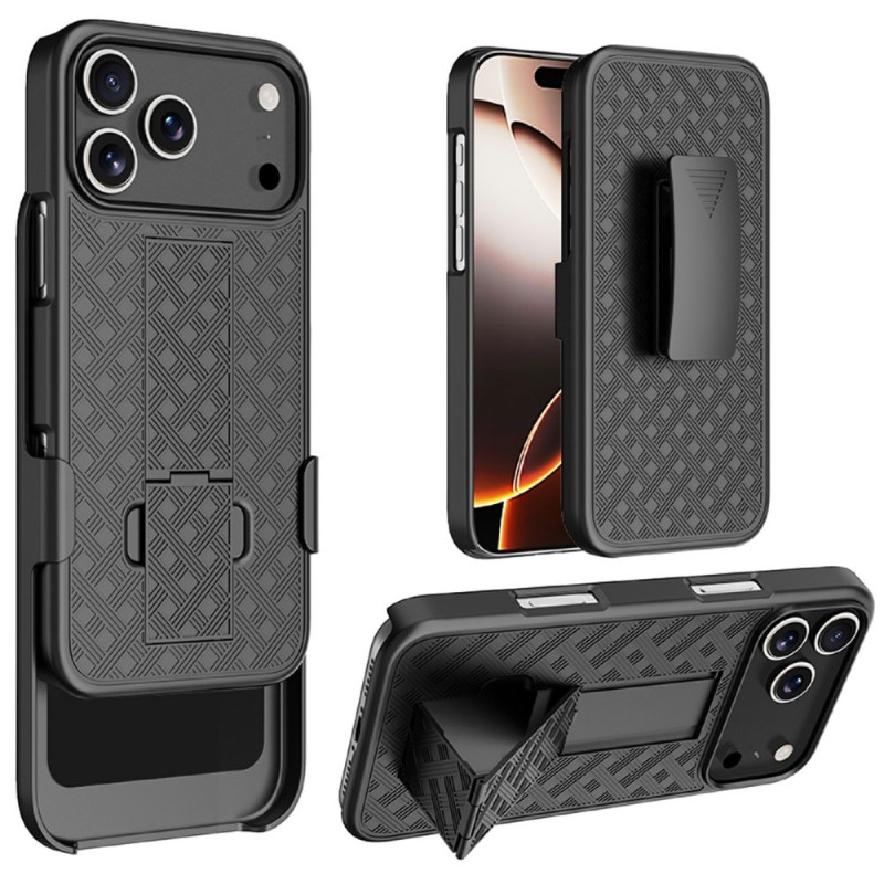 iPhone 17 Pro liukukotelo jalustalla ja pidikkeellä