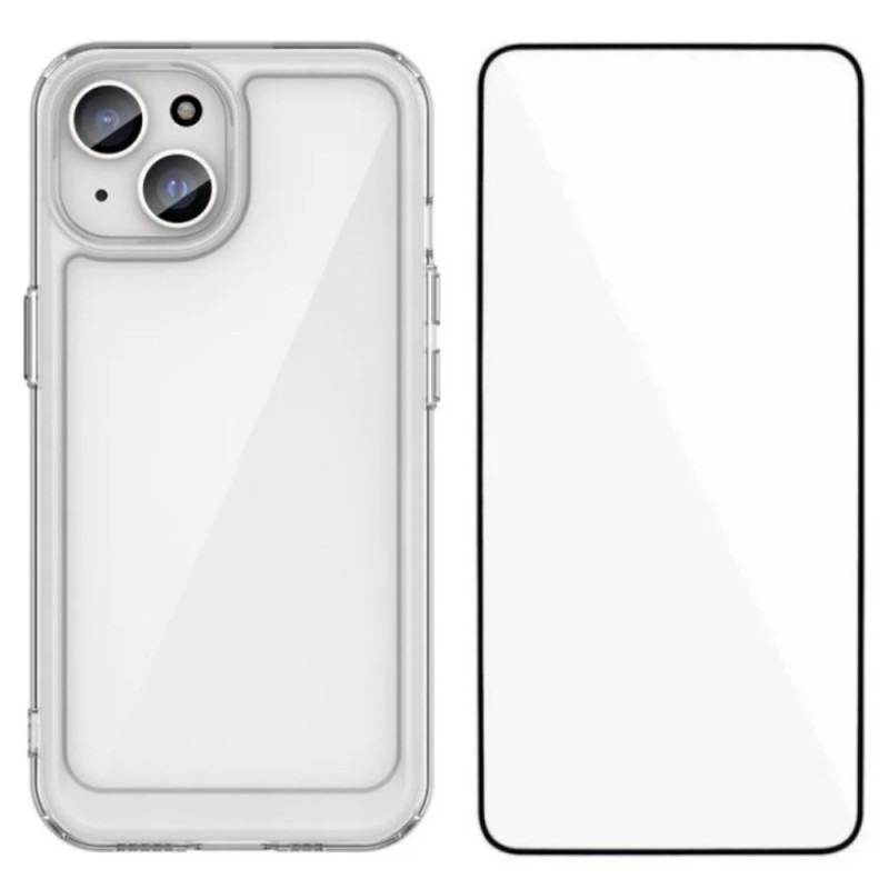 Läpinäkyvä iPhone 12 suojakuori
 näytönsuojalla