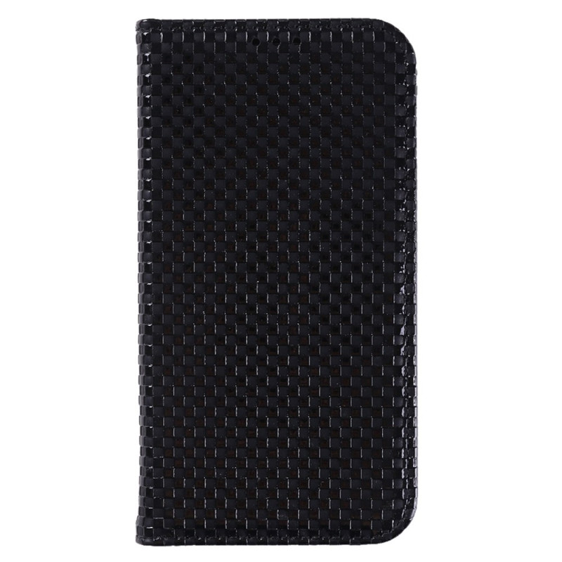 Flip Cover iPhone 14 Plus Texture Quadrillée.