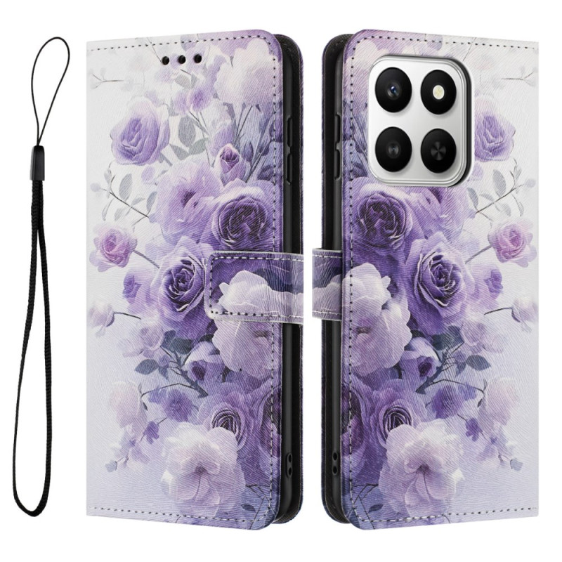 Honor 400 Smart 4G suojakotelo
 violetti ruusuja