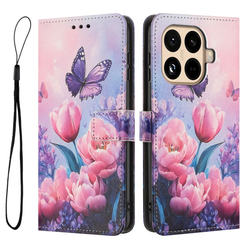 Xiaomi 15T Pro tulppaanit ja perhoset Suojakuori