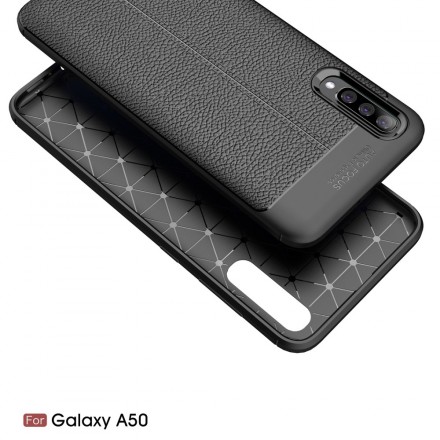 Samsung Galaxy A50 Nahkakotelo Lychee Effect Double Line