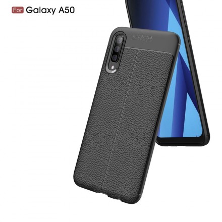 Samsung Galaxy A50 Nahkakotelo Lychee Effect Double Line