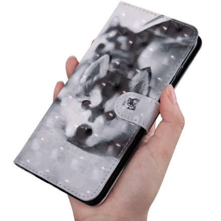 Samsung Galaxy A50 Dog Case Musta ja valkoinen