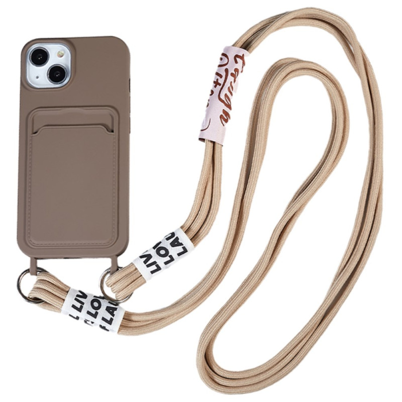 Coque à Cordon iPhone 14 Pro Max Silicone Liquide Porte-Cartes