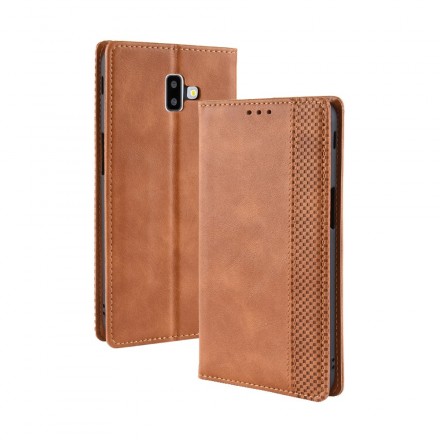 Flip Cover Samsung Galaxy J6 Plus Nahkatehoste Vintage Tyylikäs