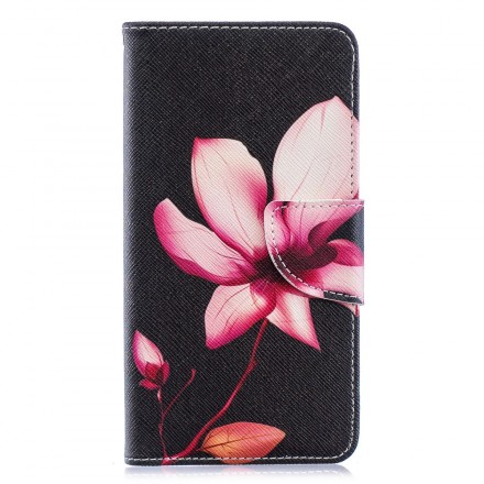 Samsung Galaxy A40 tapauksessa vaaleanpunainen kukka