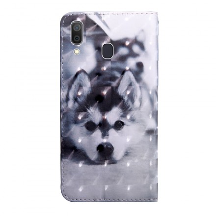 Samsung Galaxy A40 Dog Case Musta ja valkoinen