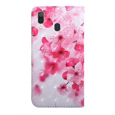 Samsung Galaxy A40 vaaleanpunainen kukka tapauksessa