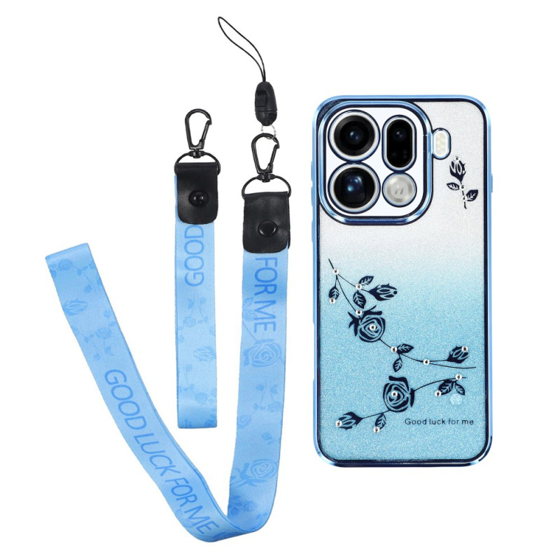 Oppo Find X9 Pro 5G kukkia ja Strass Strappy Suojakuori
