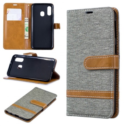 Samsung Galaxy A40 Kangas ja nahka Effect Case hihnalla