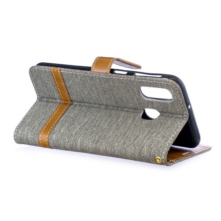 Samsung Galaxy A40 Kangas ja nahka Effect Case hihnalla