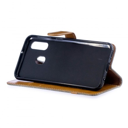 Samsung Galaxy A40 Kangas ja nahka Effect Case hihnalla