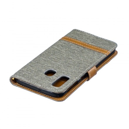 Samsung Galaxy A40 Kangas ja nahka Effect Case hihnalla