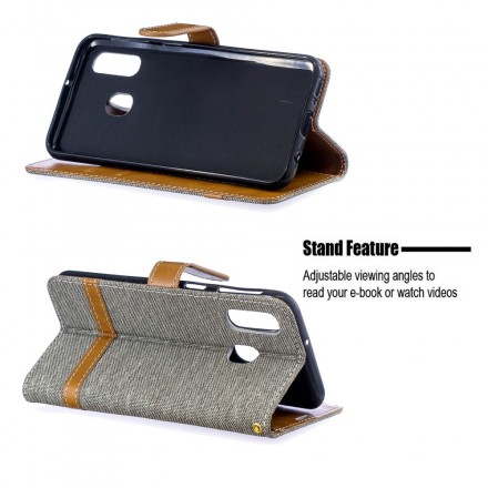 Samsung Galaxy A40 Kangas ja nahka Effect Case hihnalla