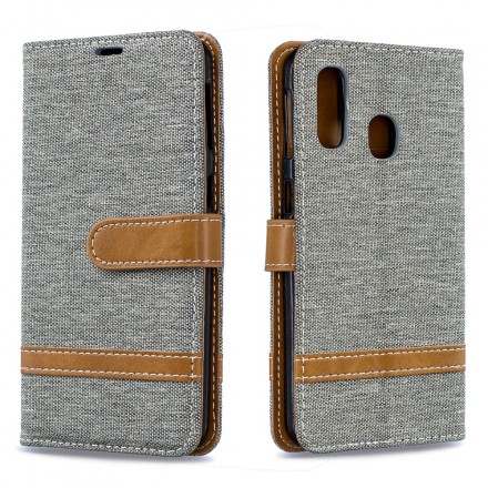 Samsung Galaxy A40 Kangas ja nahka Effect Case hihnalla