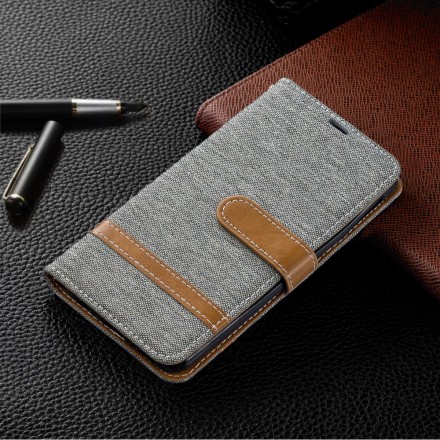 Samsung Galaxy A40 Kangas ja nahka Effect Case hihnalla