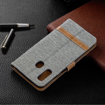 Samsung Galaxy A40 Kangas ja nahka Effect Case hihnalla