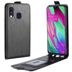 Samsung Galaxy A40 kokoontaitettava nahkatehostekotelo