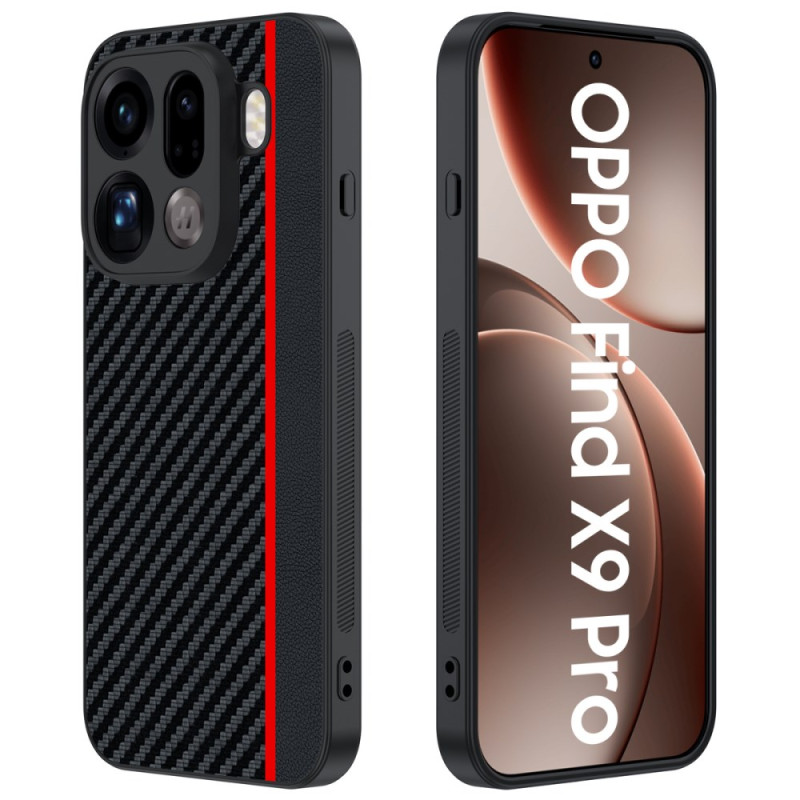 Oppo Find X9 Pro 5G Kovakuorinen suoja
 hiilikuitukuvioilla varustettuna