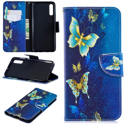 Samsung Galaxy A70 Gold Butterfly Case