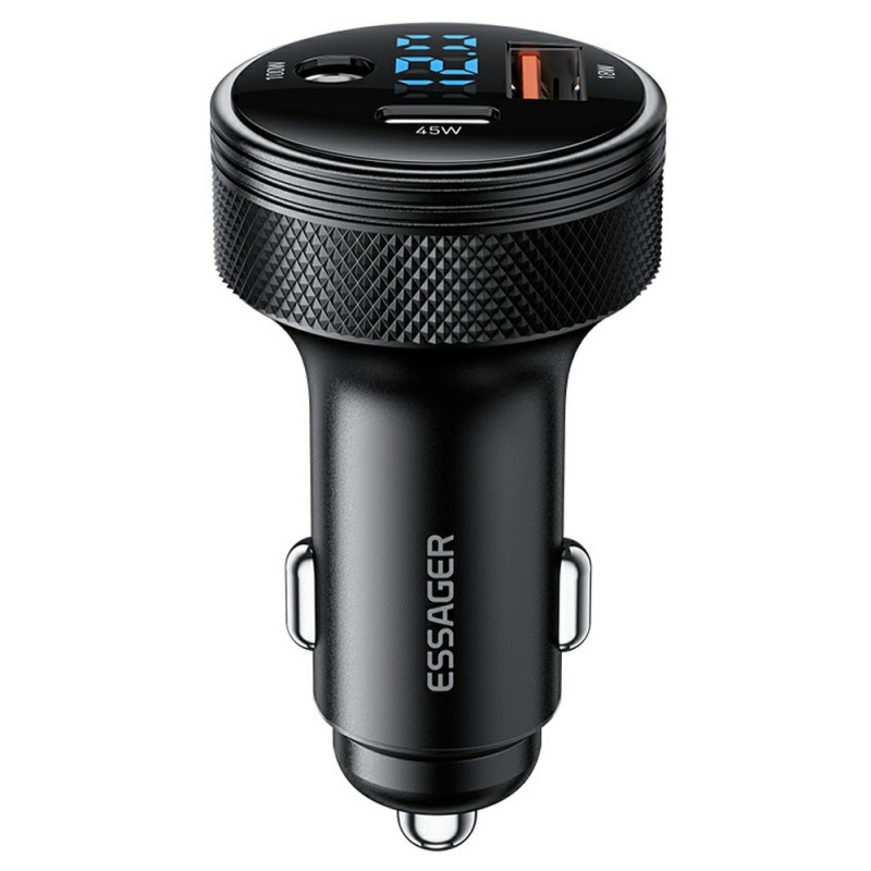 150W moniporttinen autolaturi (DC + USB) digitaalisella näytöllä varustetulla testerillä