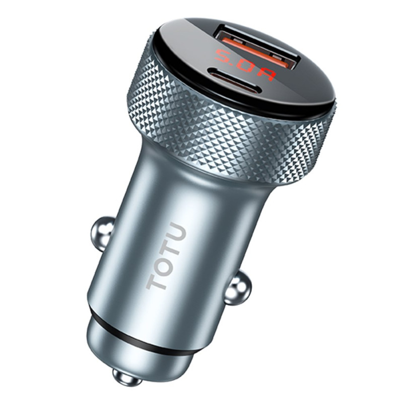 48W Dual USB-A/C autolaturi, jossa on TOTU-digitaalinäyttö